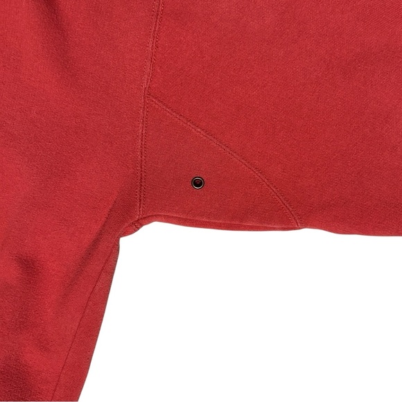 90s TIMBERLAND Weathergear Red Cotton Blend Sweatshirt Embroidered Logo sz L - Picture 7 of 11